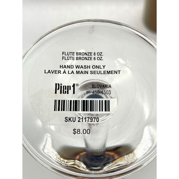 Pier 1 Imports Bronze Set of 4 Champagne Flutes 9.25" Tall - Picture 6 of 7